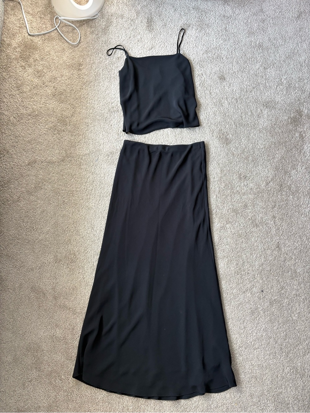 Abercrombie & Fitch Black Maxi Slip Skirt and Tank set